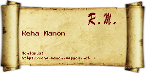 Reha Manon névjegykártya